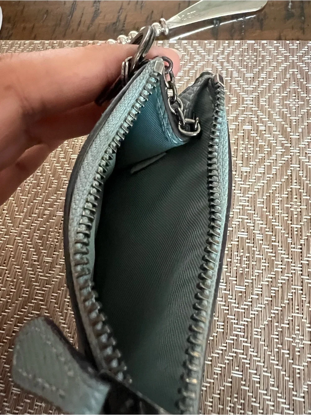 Coach Mini Skinny ID in Marine/ Gunmetal